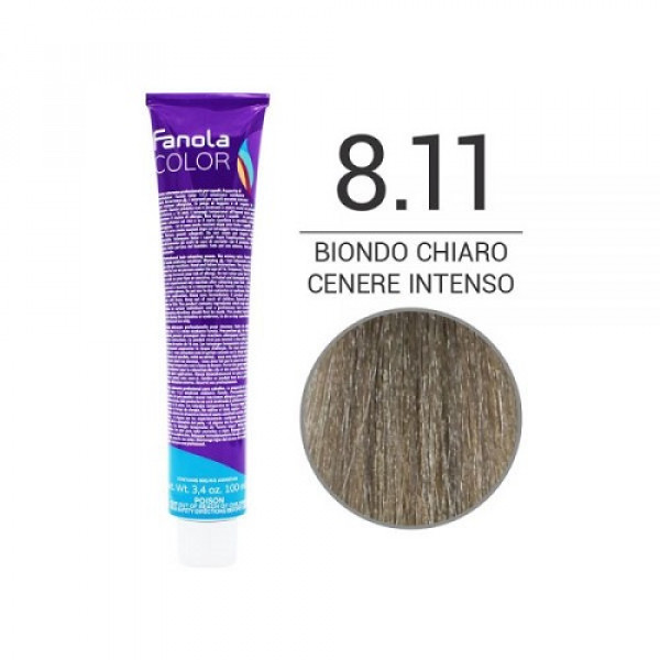 Colorazione in Crema 8.11 biondo chiaro cenere intenso - FANOLA - 100ml